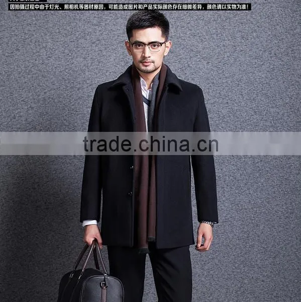 Manufacturers Selling Lapel Pure Color of New Fund of 2015 Autumn Winters is Han Edition Tide Male Cashmere Trench Coat on Sale photo-2