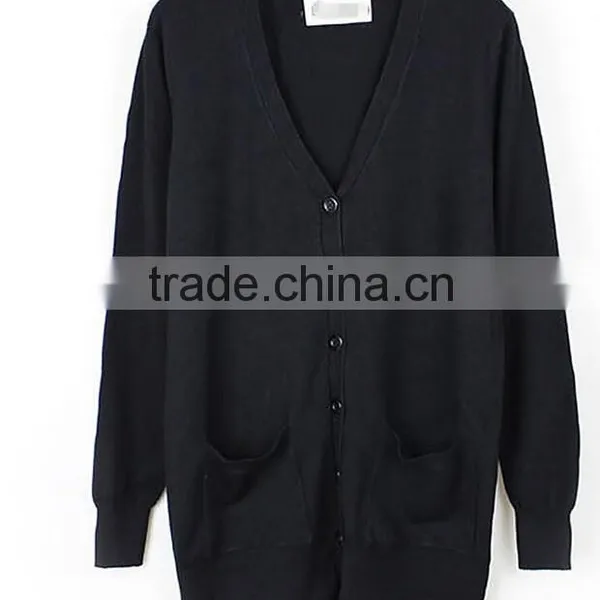 New Womens Cardigan V Neck Loose Long Sleeve Knit Sweater Coat Long photo-2