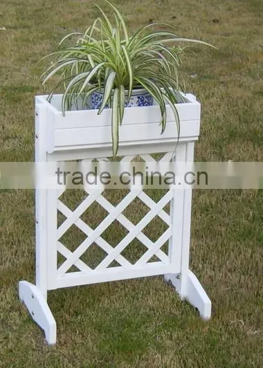 WoodenTrellis Planter With Stands (white Color)
