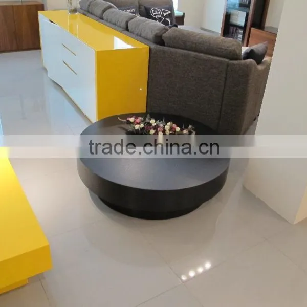 Round Modern Center Table Oak Veneer photo-3