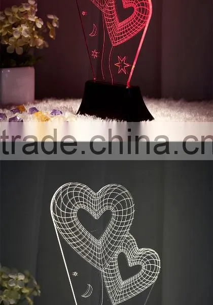 Telesthesia Acrylic + 3d Optical Illusions Led Rectangle Lighted Display Base Multi Color Changing Night Light Lamp photo-5