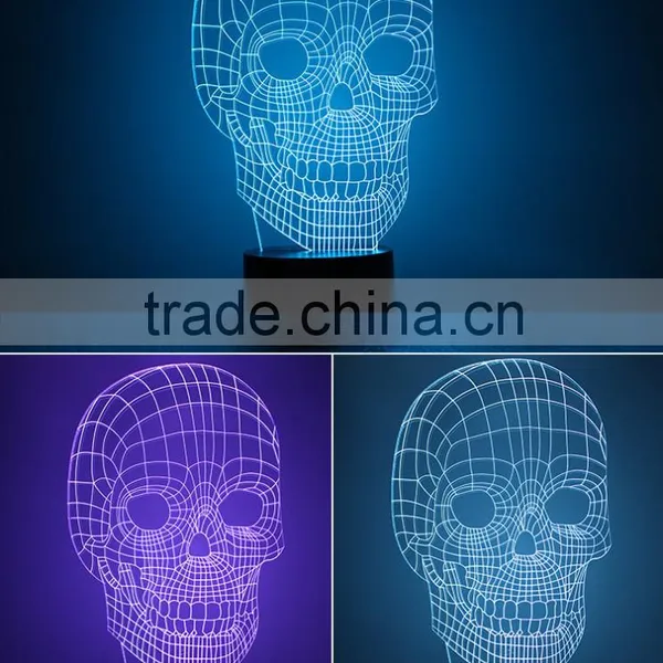 Skull Night Light 3D Visual LED Night Light Creative Lava Table Lamp Novelty Lighting Bedroom Light photo-5