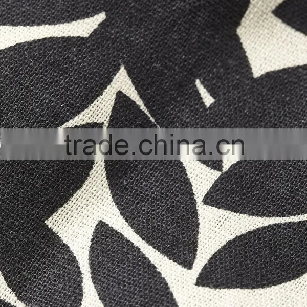2015 European Lady Fashion Linen Leaf Printed Midi Skirt photo-4