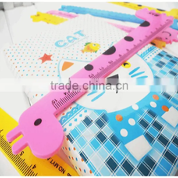 15cm school or office use giraffe plastic scale ruler measuring ruler