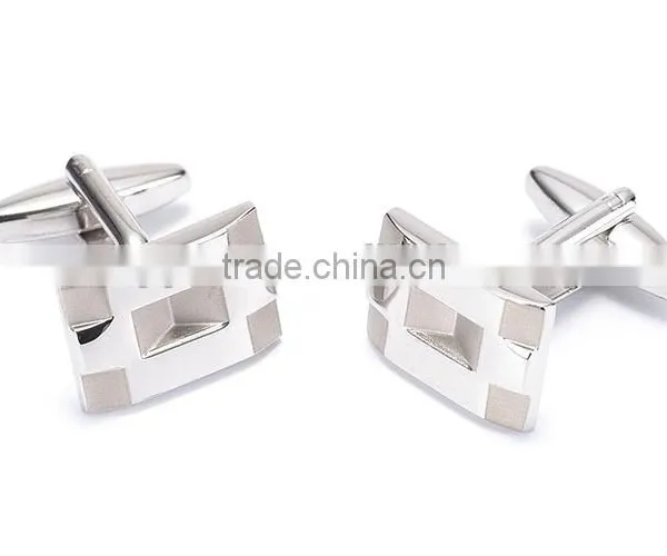 Laser Carved Rhodium Cufflinks photo-3