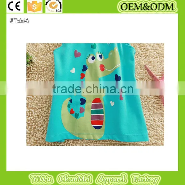 2015 Crocodile T-shirt Sleevelessr T-shirt Girl t Shirt Baby Clothes Wholesale Price Organic Kids photo-4