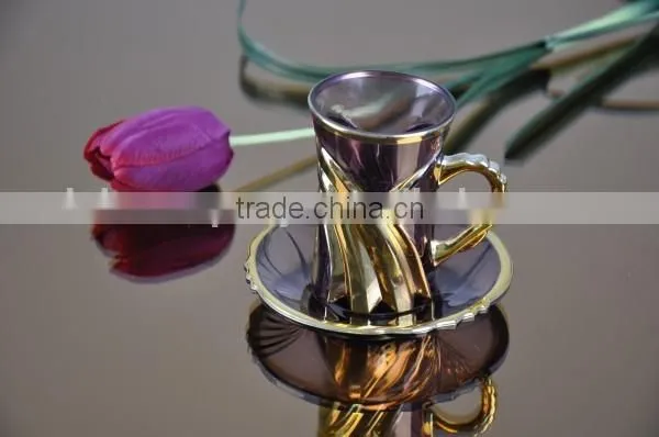 Copper Plated Glass Cup and Saucer photo-3