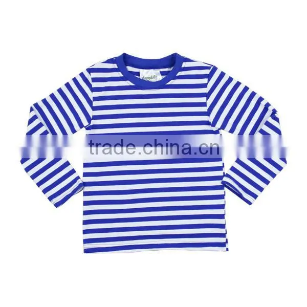 Wholesale 2016 Red White Strip With Red Neck Trim Long Sleeve Autumn/winter Knit Cotton Boys Striped t Shirts photo-4