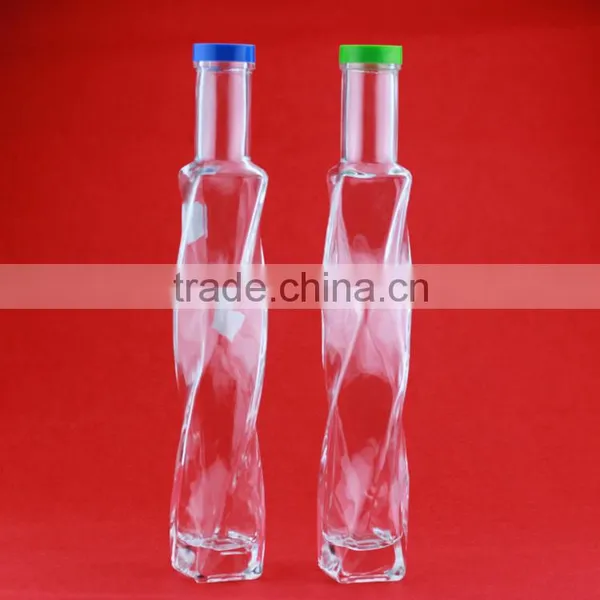 Handcraft Glass Bottle Custom Shape Fruit Juice Glass Bottle 300ml Frosted Glass Bottle photo-3