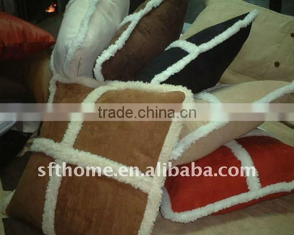 Faux Suede With Sherpa Cushion Cover
