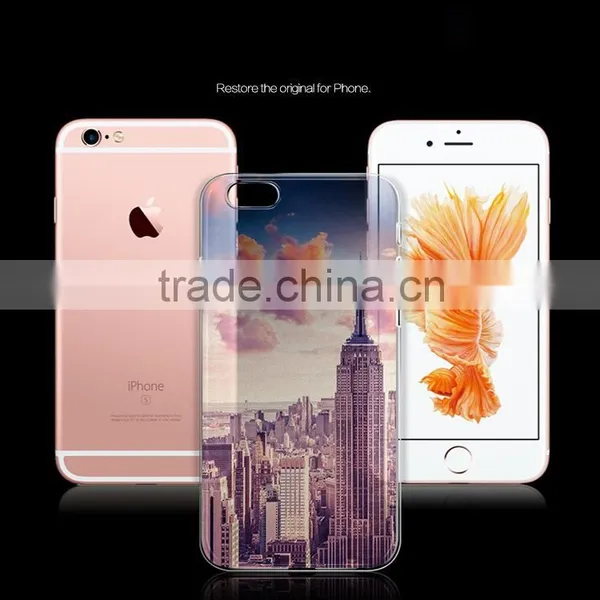 LOW PRICE Ultra-thin Simple Design Scenery Painting Case Shockproof Clear Cover for IPhone 6plus Covers photo-2