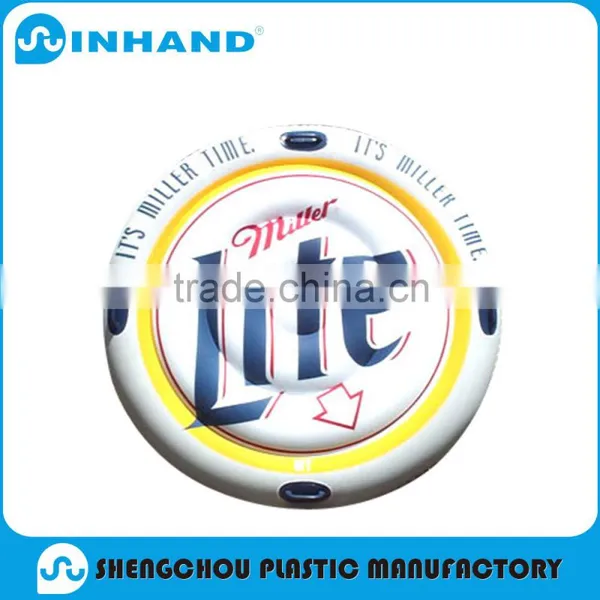 Factory EN71,ASTM Durable Promotion White PVC Inflatable Round Flying Disk