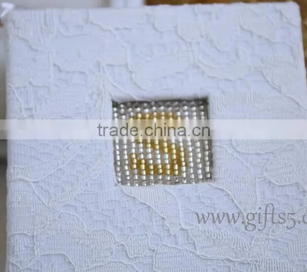 Elegant Wedding Ring Jewelry Box With Beaded Name Plate of S photo-4