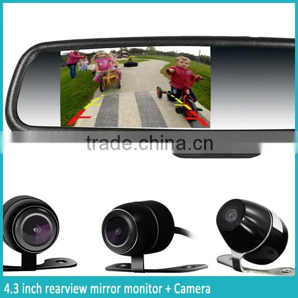 Newest Car Mirror Link Monitor Germid Rearview Mirror Supports 4.3 Inch Lcd Monitor With Security Camera System photo-3