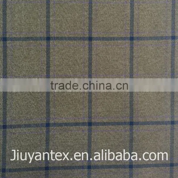 Hot Selling Europe and America Market tr Twill Classic Checks Design Printed High Quality Men's Suiting Fabric photo-2