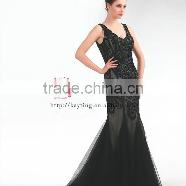 Elegant Sequins Vest Sleeveless Length Gaun Evening Gowns Designs for Fishtail Evening Dress photo-2