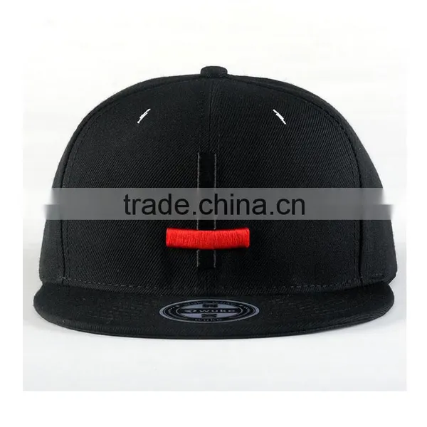 Custom Design Your Own Logo 100% Acrylic Black Caps Snapback Hat photo-2