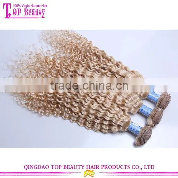 Wholesale Cheap High Quality Long Curly Hair Weave 100% Virgin Indian Human Hair 613 Blonde Hair Weave photo-3