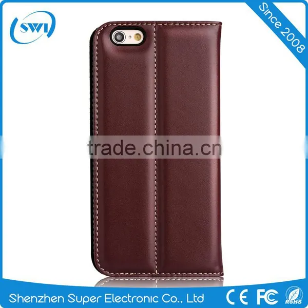100% Real Genuine Flip Wallet Leather Case Cover For Apple IPhone 6 6S Plus Screen Protector photo-2