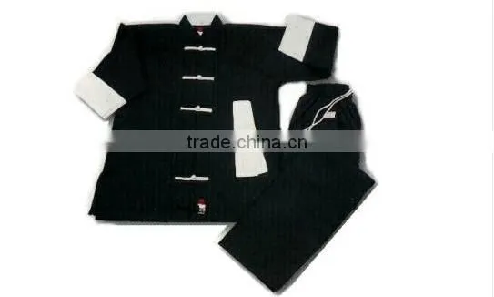 KUNG-FU - Uniform, Full Black With White Cuf & Coler