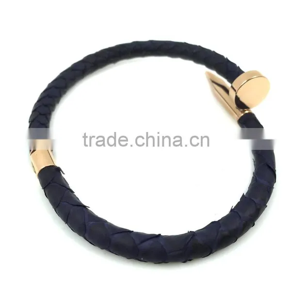 TOP QUALITY Stainless Steel Python Nail Bracelet 18K Gold Plated Women Jewelry Nail Screw Cuff Bangle photo-2