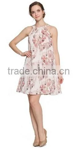 Sleeveless Ladies House Dress Digital Printed House Dress photo-2