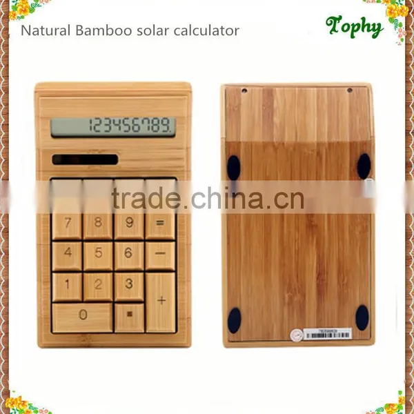 Portable Bamboo Solar Calculator & Notebook Solar Calculator Bamboo and Wooden Material photo-6
