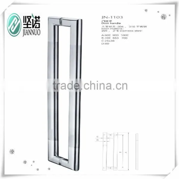 Stainless Steel Clear Glass Push and Pull Door Handle