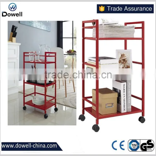 TC4830Altra Marshall 3 Shelf Metal Rolling Utility Cart, Black 3 Tier Metal Shelving Garage Storage Tool Box Storage Shelf photo-2