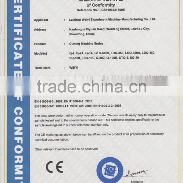 Q-80Z/100B Metallography Specimen Cutting Machine photo-3