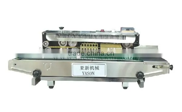 FR900 Horizontal Plastic Bag Sealing Machine With Bag Mouth Horizontal