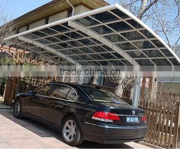 Prefeb House Aluminum Metal Carport Car Parking Cover With Arched Roof photo-2