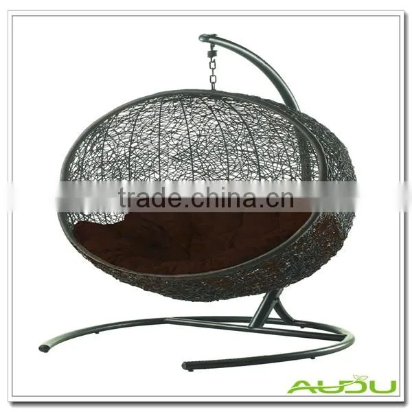 Handmade White Weave Wicker Hanging Chair Rattan Outdoor photo-2