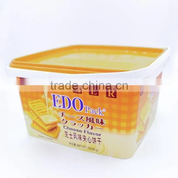 3L EDO Custom IML Plastic Cracker Containers With Two Handles,Maker of Plastic PP Biscuit Box photo-5