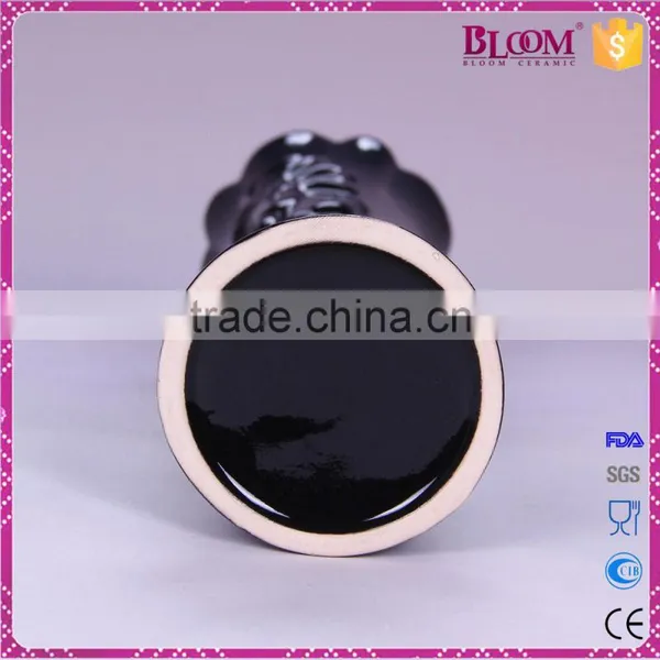 Modern Glazed Black Cheap Ceramic Vases Flower for Sale photo-5
