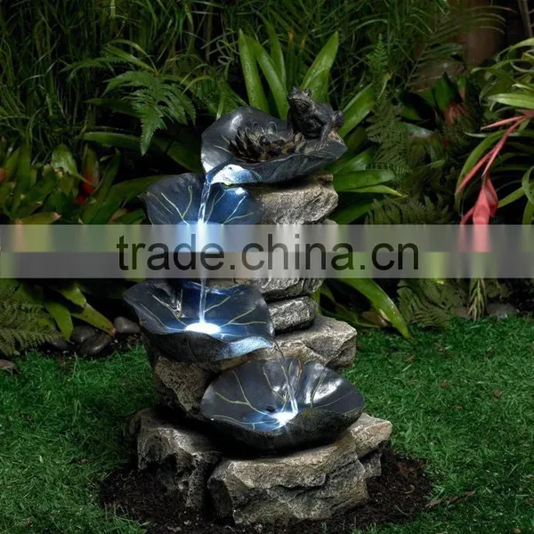 Frog and Four Lily Pad LED Lighted Outdoor Fountain photo-3