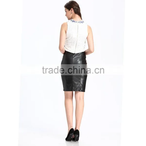 Domin Factory Ladies Fashion Sleeveless Embroider Crop Top photo-6