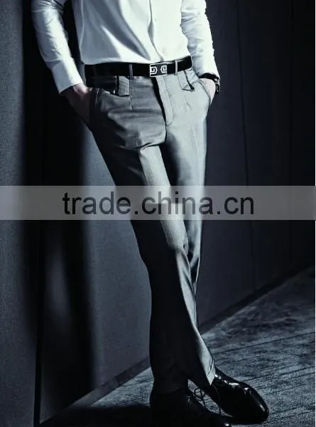 Men Business Causal Color Grey Pants 2015 Men Dress Pants photo-3