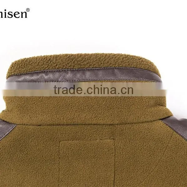 China Factory Wholesale Men Cheap Polar Fleece 100% Polyester Jacket Winter Coat photo-4