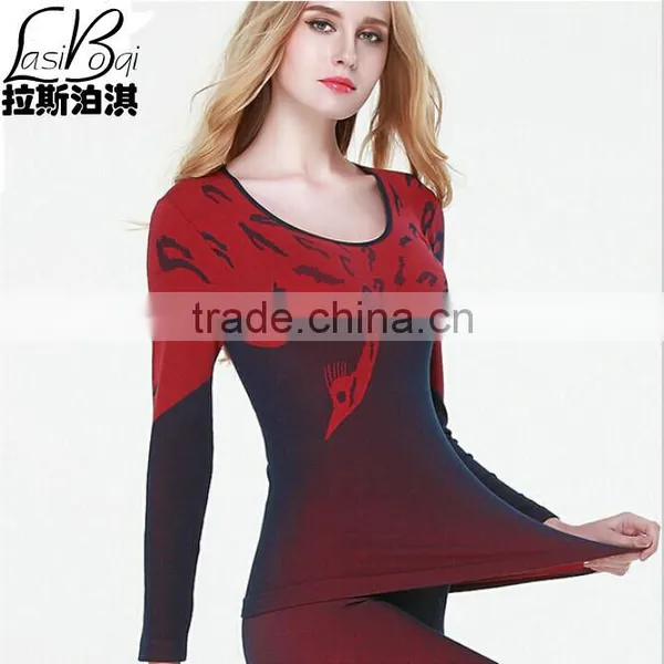 Custom 2016 Cheap New Female Ms Women Fashion Sey Beauty Care Thin Seamless Thermal Underwear Set Body Shaping Autumn Winter Lon photo-2