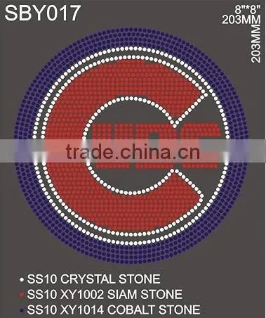 Hot Fix Motif Chicago CUBS Rhinestone Transfer Wholesale photo-3