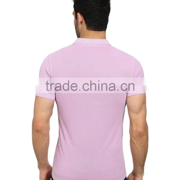 2015 Latest Custom Short Sleeve Mens Slim Muscle Fit Mens Brand Polo Shirt photo-3