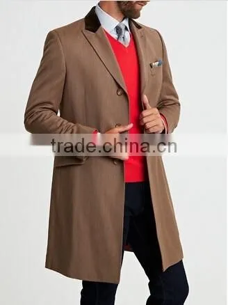 2014 Men Coat Brown Color Slim Fit photo-3