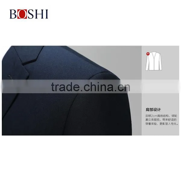 Bespoke China Men Suit Factory For Mens Men Navy Blue Slim Cut Business Suit photo-5