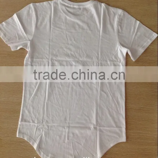 Wholesale China Scoop Hem and Taping Longline Plain t Shirt for Men photo-4
