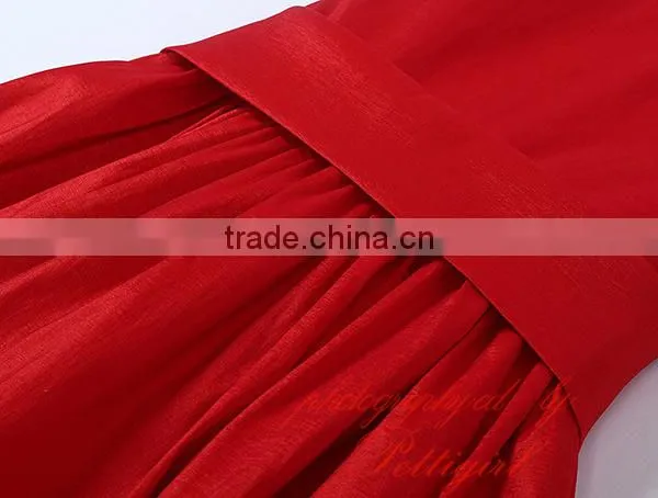 Hot Selling Red Girls Dresses Decorated With Big Flower Fashion Solid Kids Vestido Wholesale Child Wear photo-3