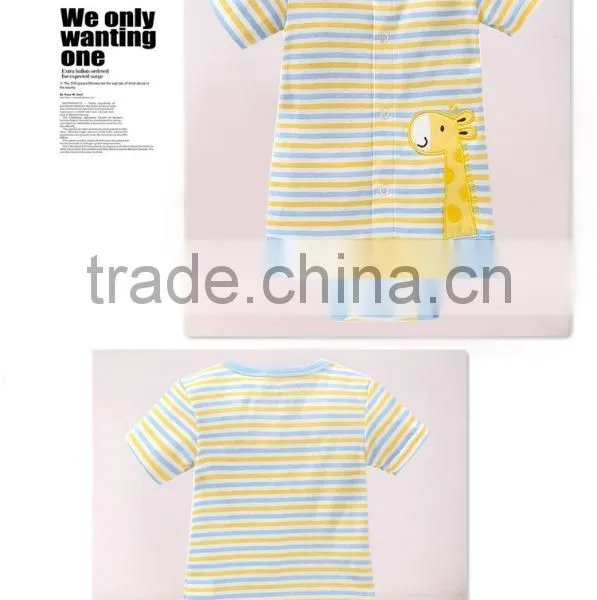 2017 Summer New Born Baby Rompers Stripe Animals Pattern Kids Infants One-piece Jumpsuit photo-3
