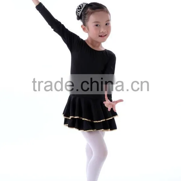 Child Kids Spandex Long Sleeve Latin Dance Dress Girls Fancy Dance Stage Costumes Performance Dress photo-4