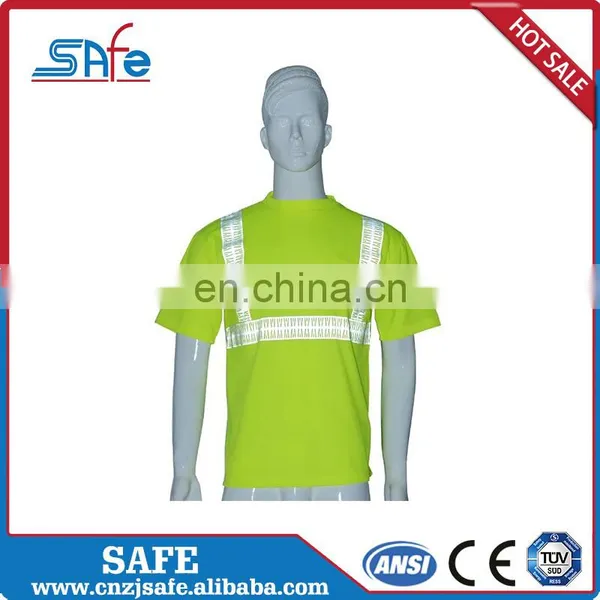 Men's Design High Visibility Lime Green Safety Shirts photo-2