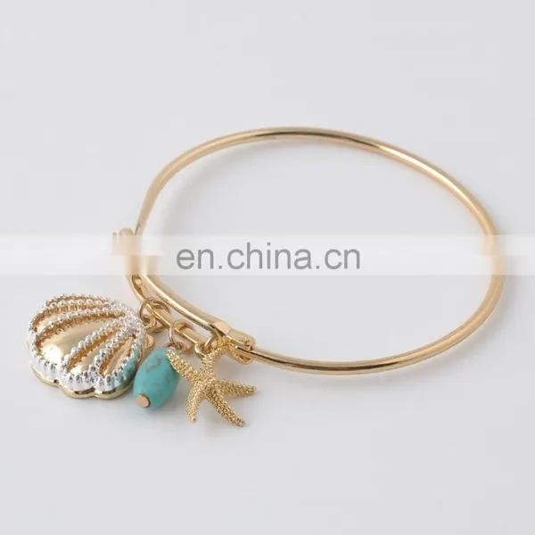 Sea Collection Charms in Two Tones Marine Organism Bracelet Bangles photo-4